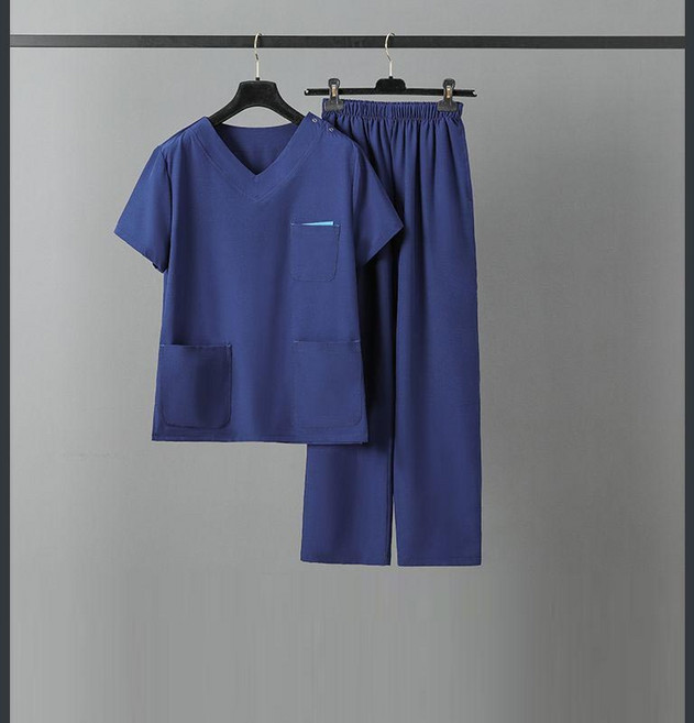 여성 반팔 간호사복 상하의 세트 심플 고급감 수술복 투피스 간호학과 유니폼 루즈핏 고탄력 물리 치료사복 WMY