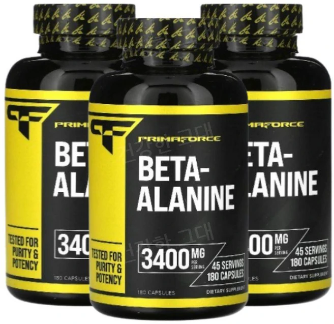 Primaforce BetaAlanine 베타알라닌 3400mg 180캡슐 3개 운동전 부스터, 180정 - 쿠팡
