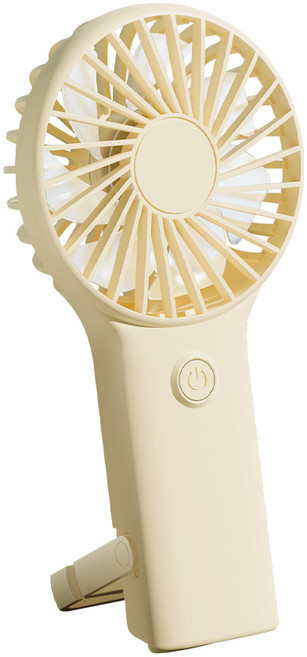 블루스톰 F24 휴대용 충전식 스탠딩 무선 미니 시원한 USB 손선풍기, 바닐라 베이지