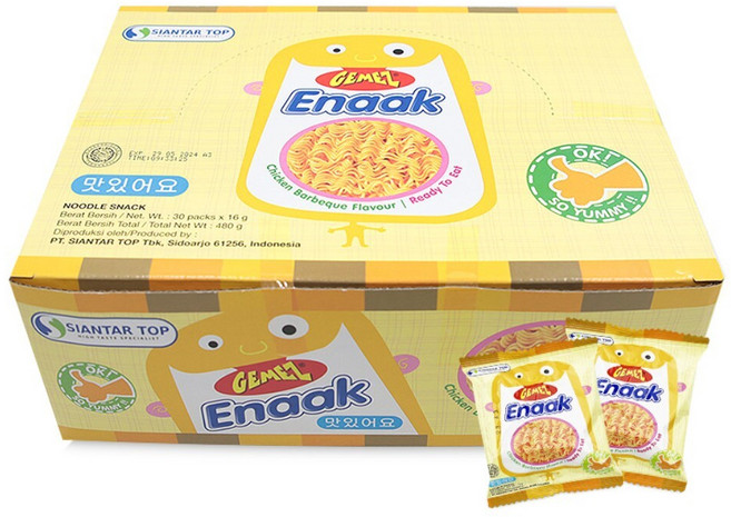 게메즈 에낙 라면 땅 과자 480g(30입)X6통 1박스 단체 어린이 사무실 간식 술 안주 스낵, 2.88kg