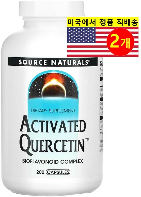 Source Naturals 소스 내추럴스 활성화 퀘르세틴 1000mg Quercetin, 2개, 200정 - 쿠팡