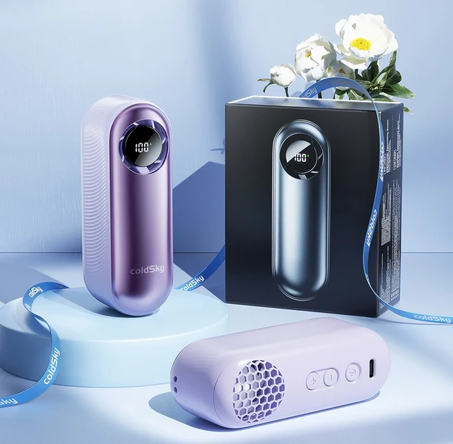 ColdSky 휴대용 핸드 헬드 팬 1-100 조정 가능한 속도 개인 터보 4000mAh 충전식 미니 여성 여행 야외, 01 Purple