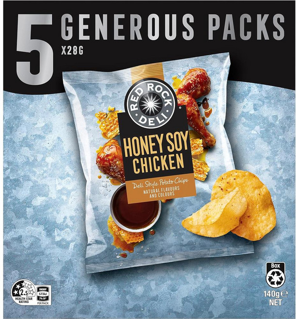 Red Rock Deli 레드락델리 허니 소이 치킨 프리미엄 포테이토 칩, 140g, 2개