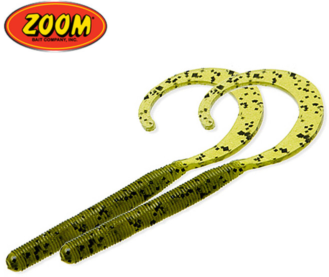ZOOM 컬리테일 4인치 C테일 배스웜 줌웜 테일웜, 010-306 Green Pump Oragne, 1개