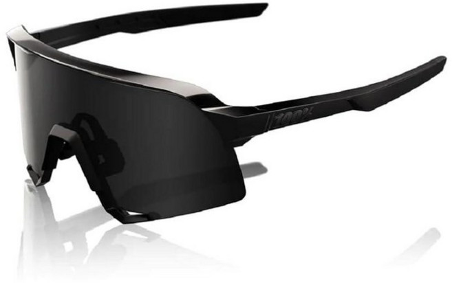 100% S3 스포츠 퍼포먼스 사이클링 선글라스 (소프트 택트 화이트 - 하이퍼 레드 멀티레이어 미러 렌즈), Gloss Black Matte Black - Blac