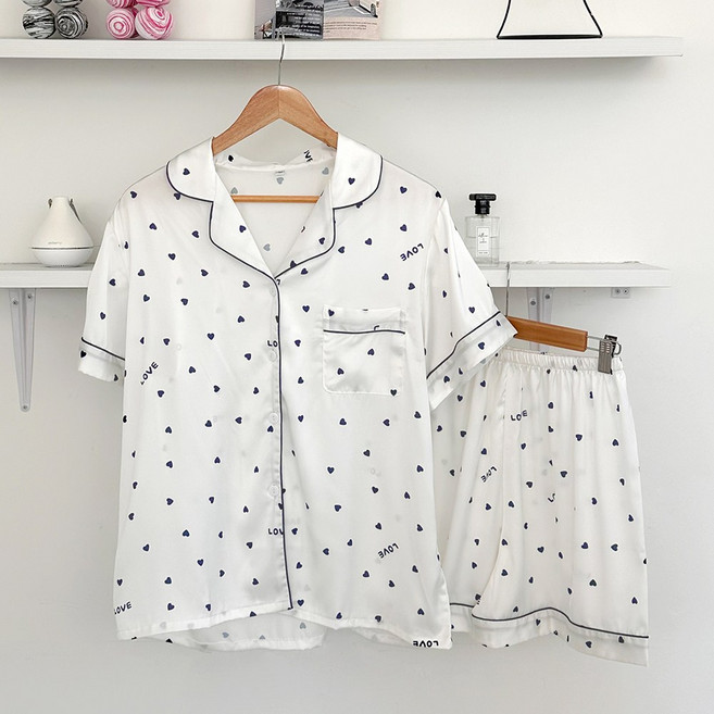 엘라운지 실크핏 빅사이즈 공용 파자마 세트