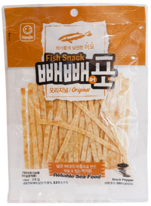 한진 빼빼어포오리지널 24g 술안주 맥주안주 인기간식, 1개