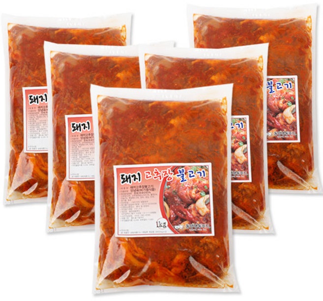 벅스웨이 국내산 돼지고추장불고기 1kg, 5개