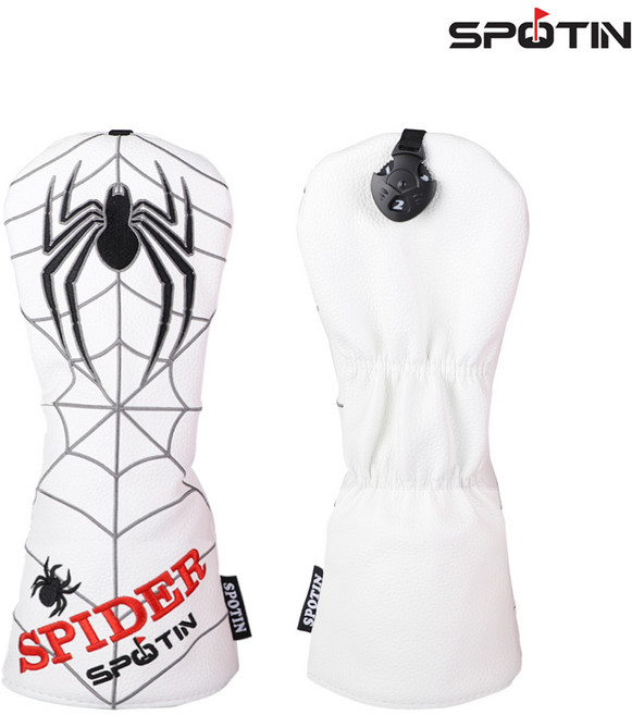 [스포틴] 스파이더 헤드 커버 (드라이버/우드/유틸/아이언), 우드 커버(화이트), 1개