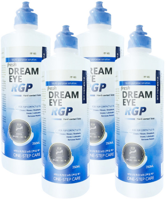 하드렌즈 드림렌즈 케이스 세척액 보존액 350ml, 4개