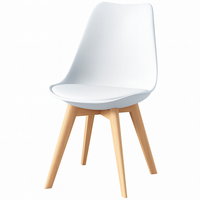 好的家居 簡約皮革復刻椅 餐椅 化妝椅 美容椅 北歐實木椅, 白, 1件