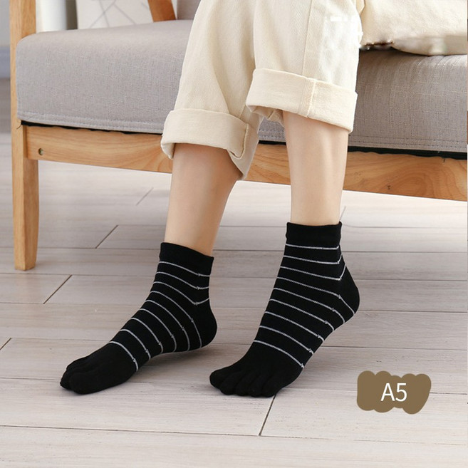 2022신상 여성용 고급컬러 중목 발가락양말 캐릭터스니커즈 발가락양말 5족-2250