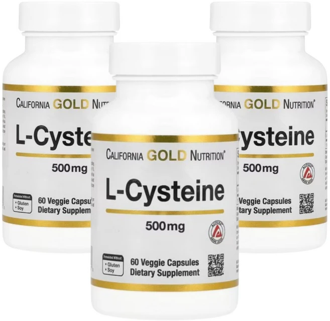 CGN 엘 시스테인 L Cysteine 아미노산 500mg 60캡슐 3세트 식이유황, 60정, 3개 - 쿠팡