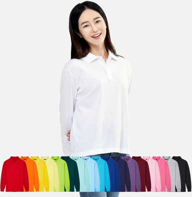 완티 남녀공용 30수 PK카라 긴팔 티셔츠