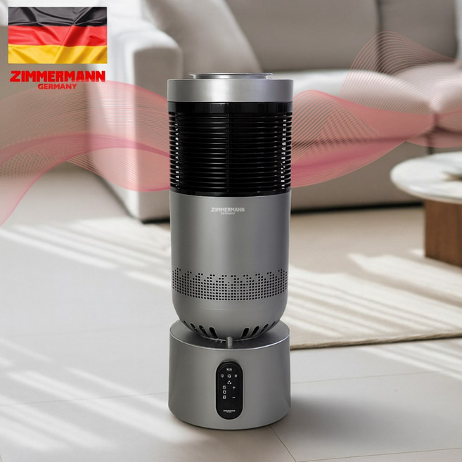 독일 360도 저소음 그래핀 PTC 절전형 온풍기 가정용 사무실, 플래티넘 실버