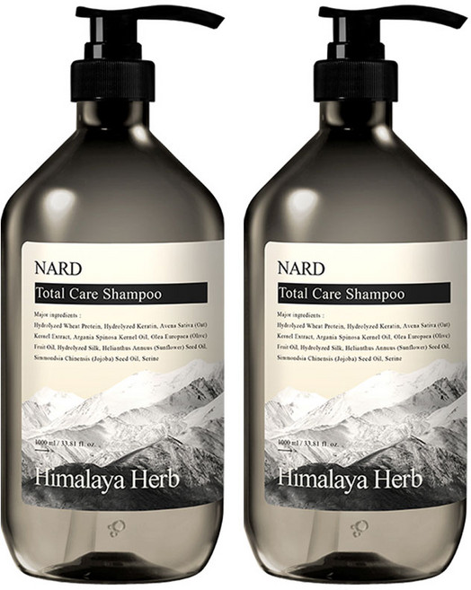 부케가르니 히말라야 허브 나드 토탈케어 샴푸 시그니처향 1000ml, 2개, 1L