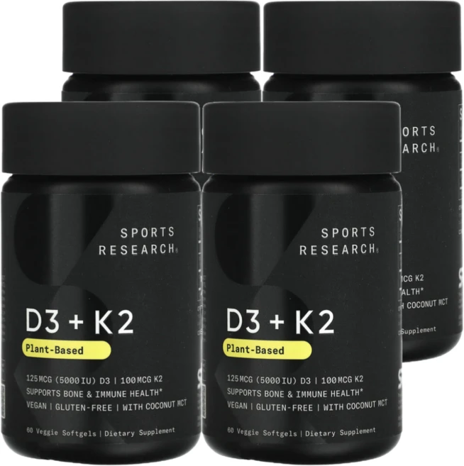 스포츠 리서치 비타민 D3 + K2 60정 4개 - 쿠팡