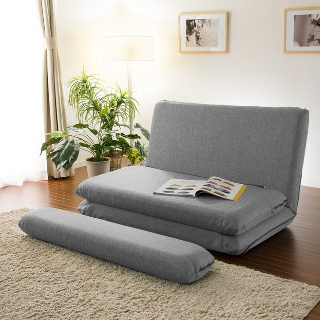【CELLUTANE】MT3折疊雙人沙發床 MORIITO 沙發單人 躺椅 休閒椅 三種型態 14段調整, 606GRY淺灰