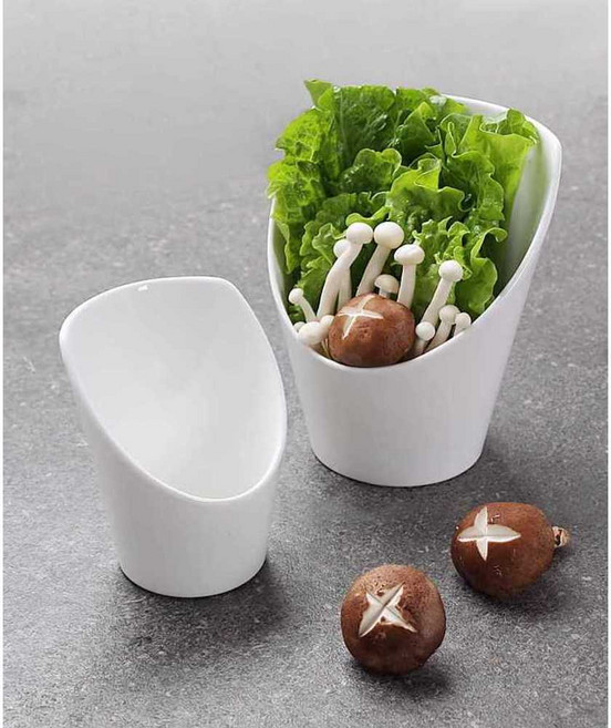 상추 도자기 고기 삼겹살 사선 그릇 쌈 볼 접시, 2. 7인치 17.5x8x17x15, 1개