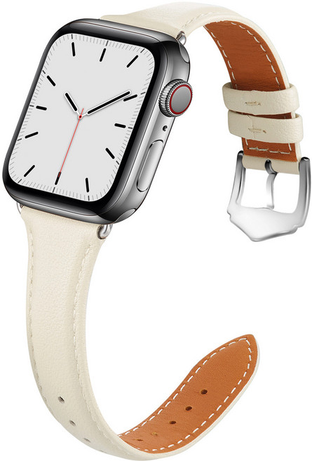 애플워치 호환 가죽 스트랩 슬림 레더, 코코아