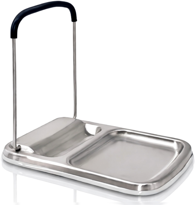 PPFM 스텐304 다용도 조리도구 거치대 국자 뚜껑 받침대, 1개, 접이식 실버