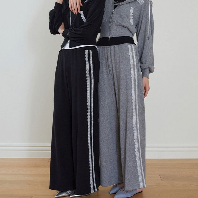 에고이스트 BLUE LABEL 레이스 트리밍 밴딩 팬츠 ES2OPT03 QXZ049