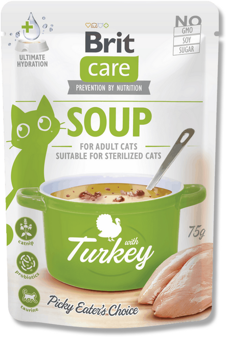 [유통기한 임박 26년5월2일까지] 브릿 케어 고양이 음수량 증가 도움 스프 드링크 칠면조맛 x15개입 75g, 15개, 칠면조