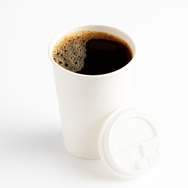 눈꽃나무 13온스 종이컵 흰색 뚜껑 세트, 1세트, 100개