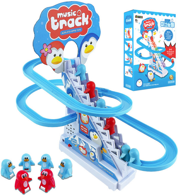 러버덕 SmallDuck 스몰덕 멜로디 자동 오리 계단 미끄럼틀 장난감, 혼합색상, 1개