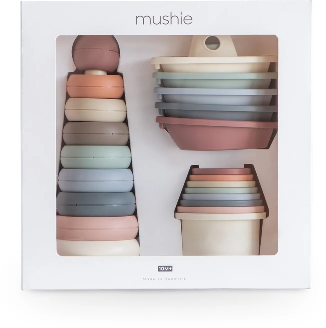 무쉬(Mushie) 스태킹 바스보트 포함 오리지널 컬러 선물세트, 1세트 - 쿠팡