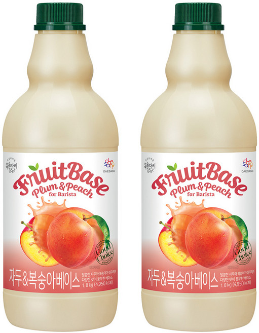 복음자리 자두 복숭아 베이스 1.8kg 2개세트, 2개, 1개입