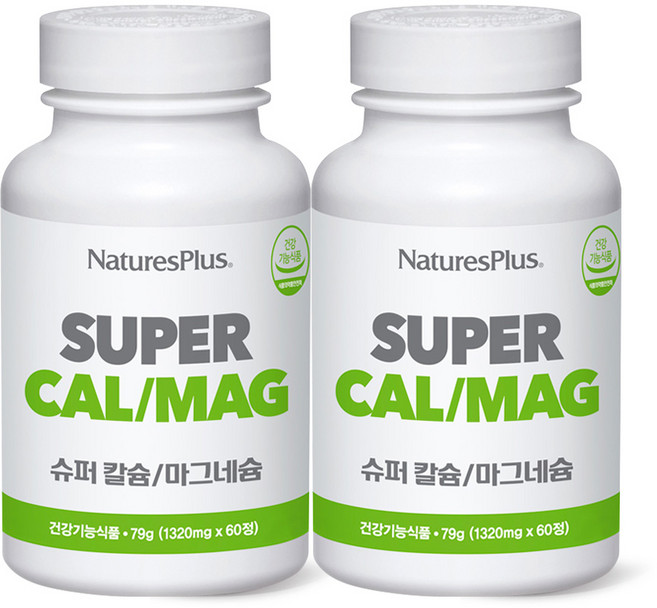 네이처스플러스 슈퍼 칼슘/마그네슘 2병 세트 (60정x2), 60정, 2개