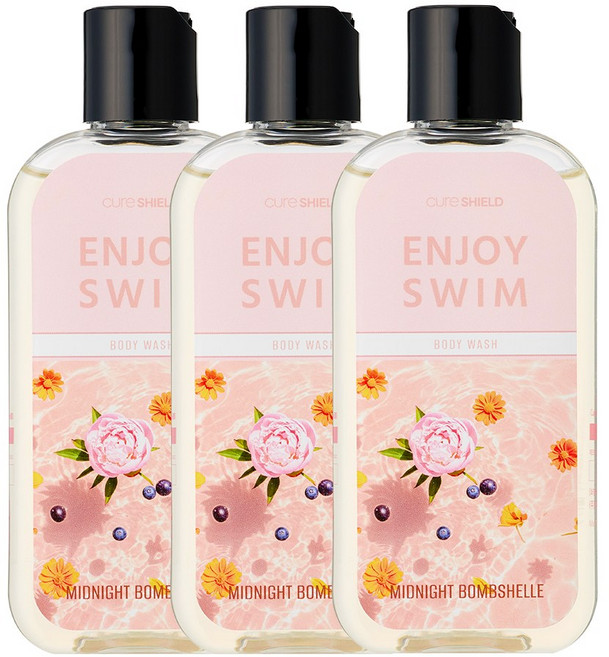 인조이스윔 수영장 염소 냄새 제거 수영 미드나잇 밤쉘 바디워시, 3개, 200ml