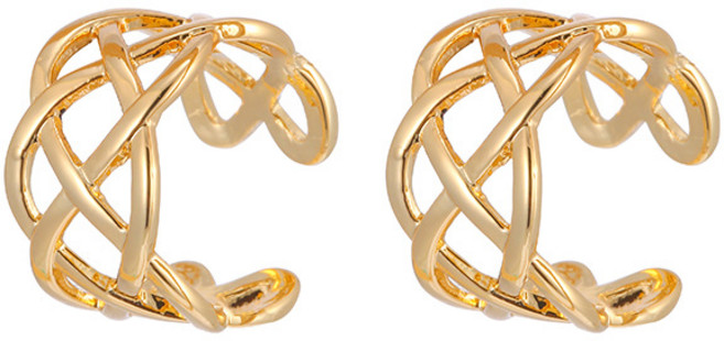 심플 데일리 교차 이어커프 귀찌 귀안뚫는귀걸이 페이크 피어싱 귀걸이