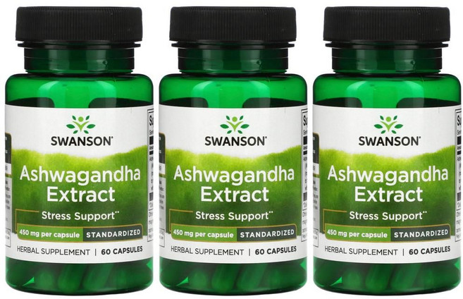스완슨 아슈와간다 아쉬아간다 450mg 60캡슐 3병 아쉬와간다 Ashwagandha, Swanson, 60 CAPSULES