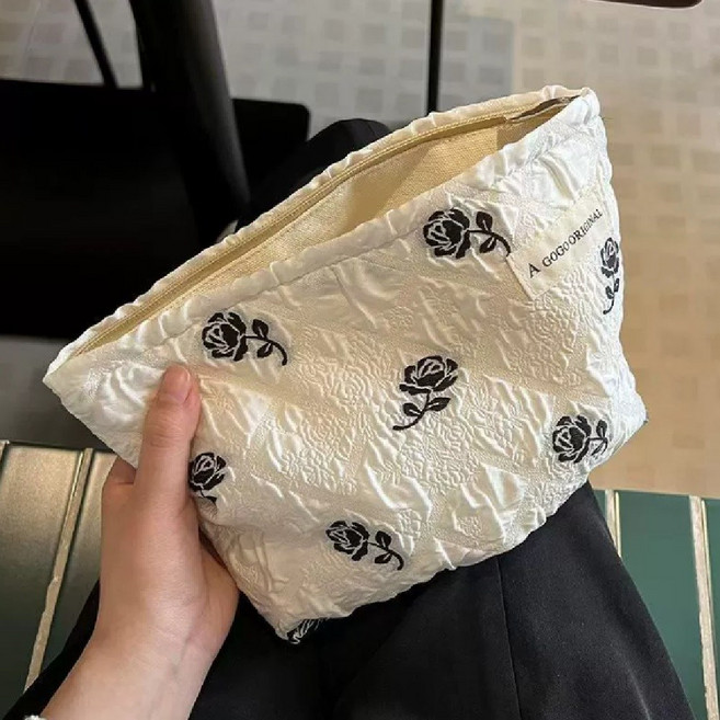 리브온 플라워 패브릭 파우치 화장품 수납 여행용 멀티 파우치