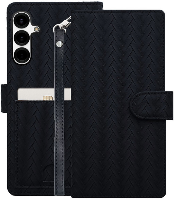 갤럭시 S26 시리즈 S26 / S26플러스 / S26울트라 - 트레스 패턴 지폐2칸+카드5장 지갑형 케이스 + 손목스트랩