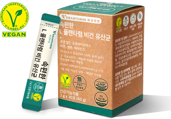 비건타민 속편한 L 플랜타럼 비건 유산균, 1개, 60g
