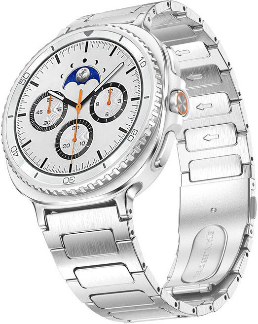 갤럭시워치8/8 클래식 호환 스트랩 메탈 밴드 40mm 44mm 47mm, 1개, 실버