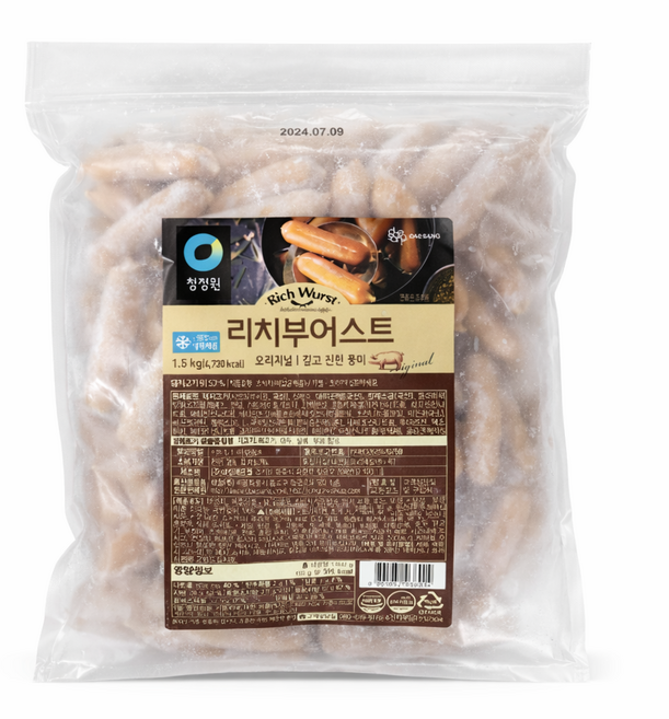청정원 리치부어스트 오리지널 1.5kg 1개