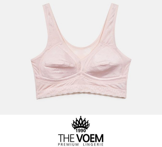 여성스럽고 청량한 인견 노와이어 부직포 런닝형 브라 0090wg