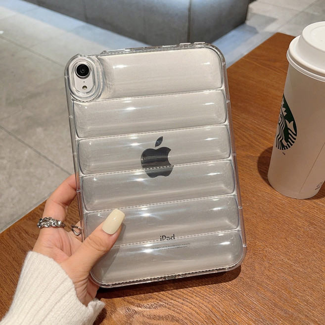 iPad 氣囊防摔保護套 透明色, 透色羽絨服-透明,mini6/mini7 8.3吋, 1個