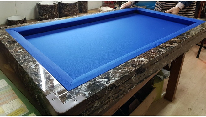 기술연습용 대리석 미니당구대 / 국산 수공품 / 큰공 사용가능 쿠션 대리석 바닥재 /실물그대로축소 진품/ 프로선수 시구영상 구경하세요, 파랑