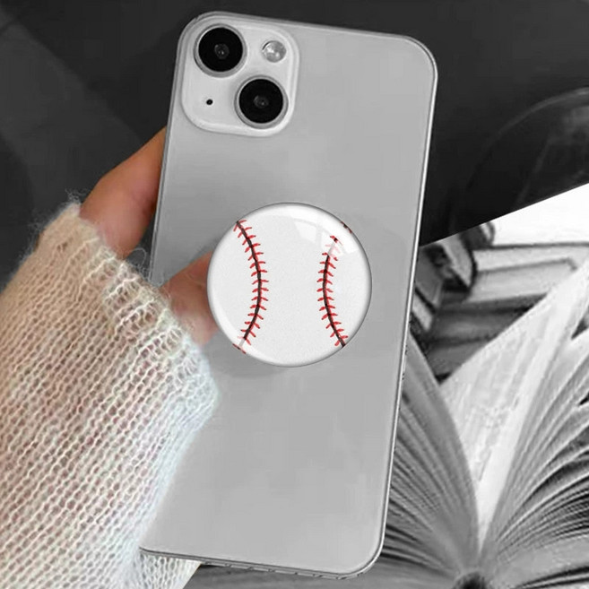 야구그립톡 야구공모양 원형 아크릴 스마트톡 휴대폰거치대, 1개, 1개