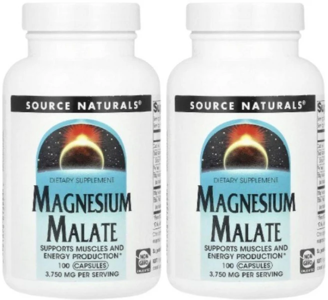 소스내추럴스 마그네슘 말릭애씨드 말레이트 100캡슐 2개 Magnesium Malate, 100정 - 쿠팡