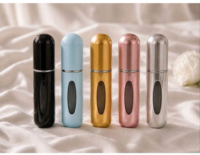 K : with 향수공병 가방속의 필수품 케이스 뷰티소품 휴대용 작은용기 5ml 스프레이, 5개, 파스텔