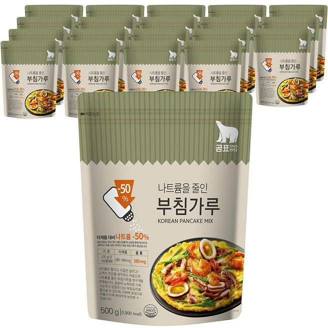 곰표 저나트륨 부침가루, 500g, 20개
