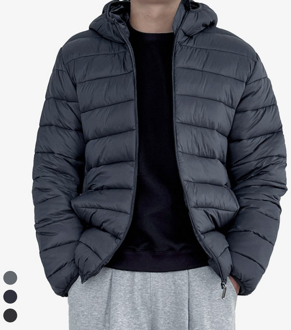 아소트 남성 겨울 방한 후드 경량 패딩 자켓
