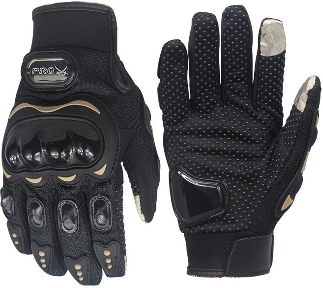 PRO-BIKER 重機防摔手套 護指關節、透氣通風, 黑色