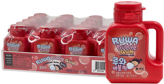 루와 버블껌 콜라맛 무색소 추잉껌, 1개, 500g
